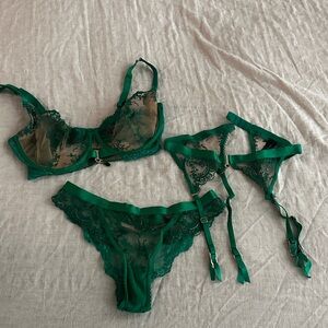 Honey Birdette Green Lace Set